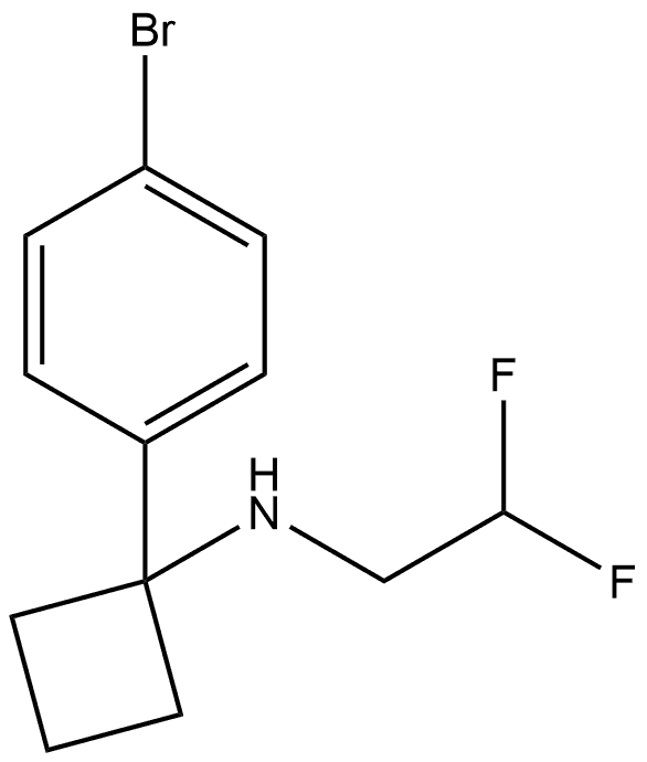 1-(4-Bromophenyl)-N-(2,2-difluoroethyl)cyclobutanamine Structure