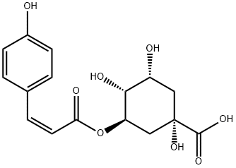 Cyclohexanecarboxylic acid, 1,3,4-trihydroxy-5-[[(2Z)-3-(4-hydroxyphenyl)-1-oxo-2-propen-1-yl]oxy]-, (1S,3R,4R,5R)- Structure