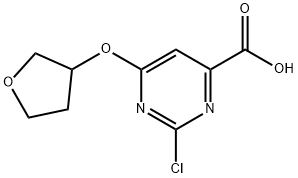 2-Chloro-6-[(tetrahydro-3-furanyl)oxy]-4-pyrimidinecarboxylic acid 구조식 이미지