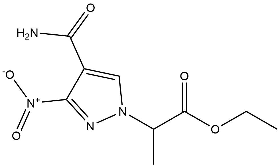 ethyl 2-(4-carbamoyl-3-nitro-1H-pyrazol-1-yl)propanoate Structure