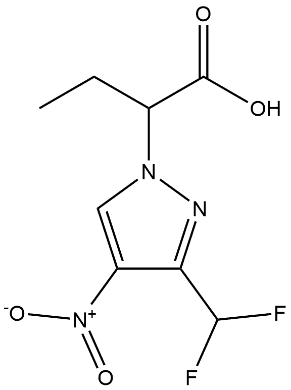 2-[3-(difluoromethyl)-4-nitro-1H-pyrazol-1-yl]butanoic acid 구조식 이미지