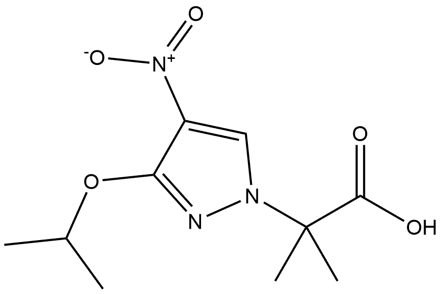 2-(3-isopropoxy-4-nitro-1H-pyrazol-1-yl)-2-methylpropanoic acid Structure