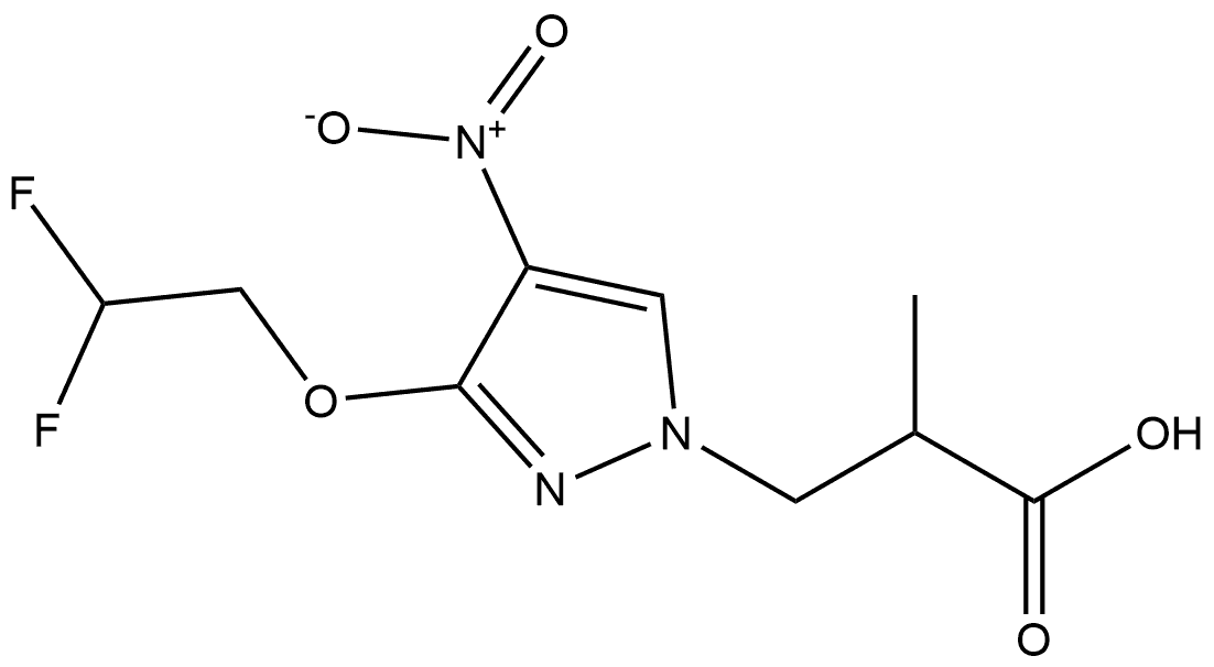 3-[3-(2,2-difluoroethoxy)-4-nitro-1H-pyrazol-1-yl]-2-methylpropanoic acid Structure