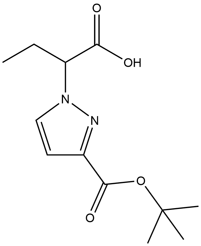 2-[3-(tert-butoxycarbonyl)-1H-pyrazol-1-yl]butanoic acid Structure