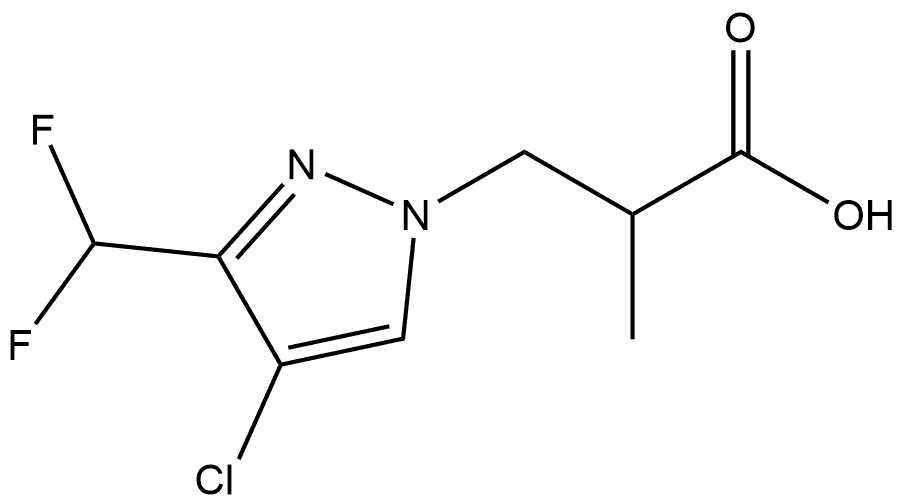 3-[4-chloro-3-(difluoromethyl)-1H-pyrazol-1-yl]-2-methylpropanoic acid Structure