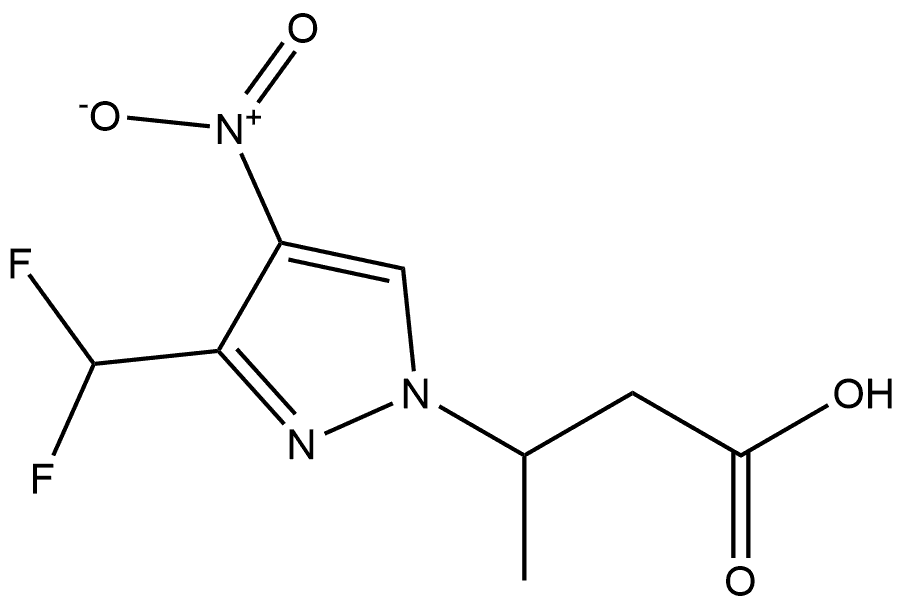 3-[3-(difluoromethyl)-4-nitro-1H-pyrazol-1-yl]butanoic acid Structure