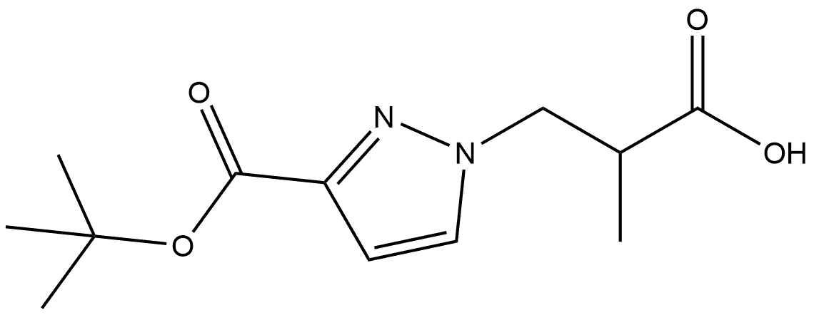 3-[3-(tert-butoxycarbonyl)-1H-pyrazol-1-yl]-2-methylpropanoic acid Structure