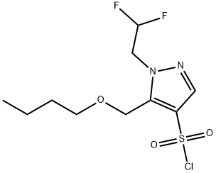 5-(butoxymethyl)-1-(2,2-difluoroethyl)-1H-pyrazole-4-sulfonyl chloride 구조식 이미지