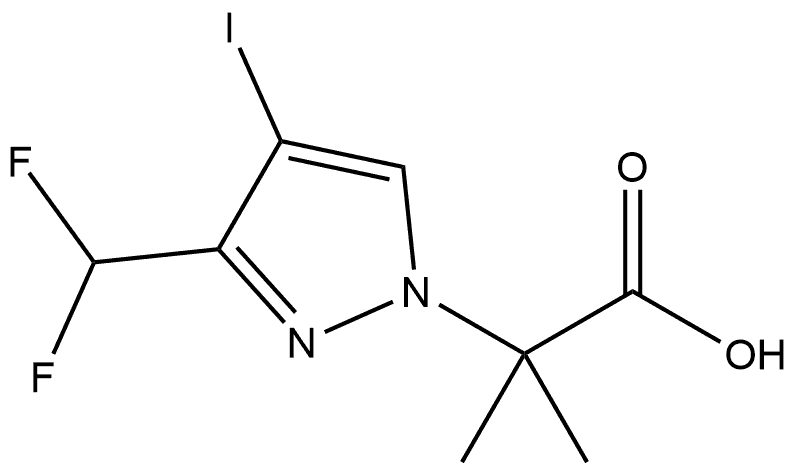 2-[3-(difluoromethyl)-4-iodo-1H-pyrazol-1-yl]-2-methylpropanoic acid Structure