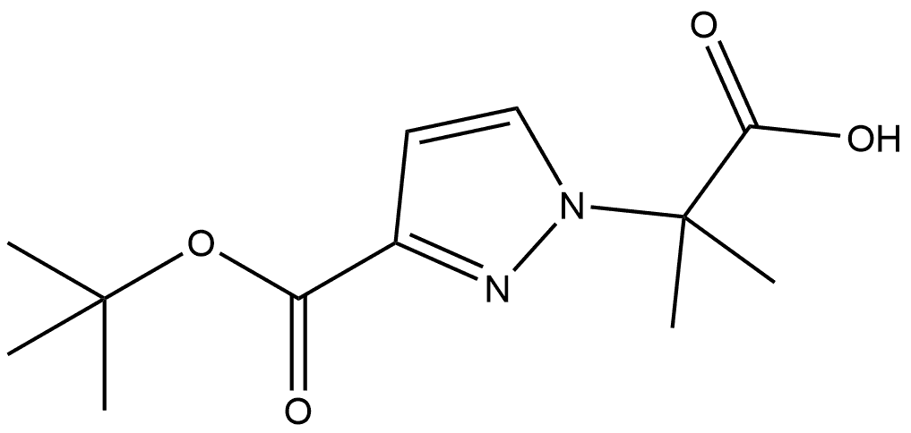 2-[3-(tert-butoxycarbonyl)-1H-pyrazol-1-yl]-2-methylpropanoic acid Structure