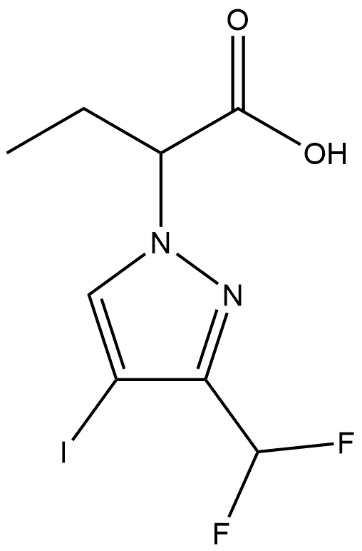 2-[3-(difluoromethyl)-4-iodo-1H-pyrazol-1-yl]butanoic acid Structure