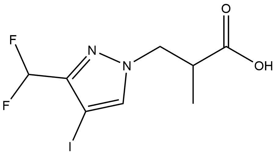 3-[3-(difluoromethyl)-4-iodo-1H-pyrazol-1-yl]-2-methylpropanoic acid Structure