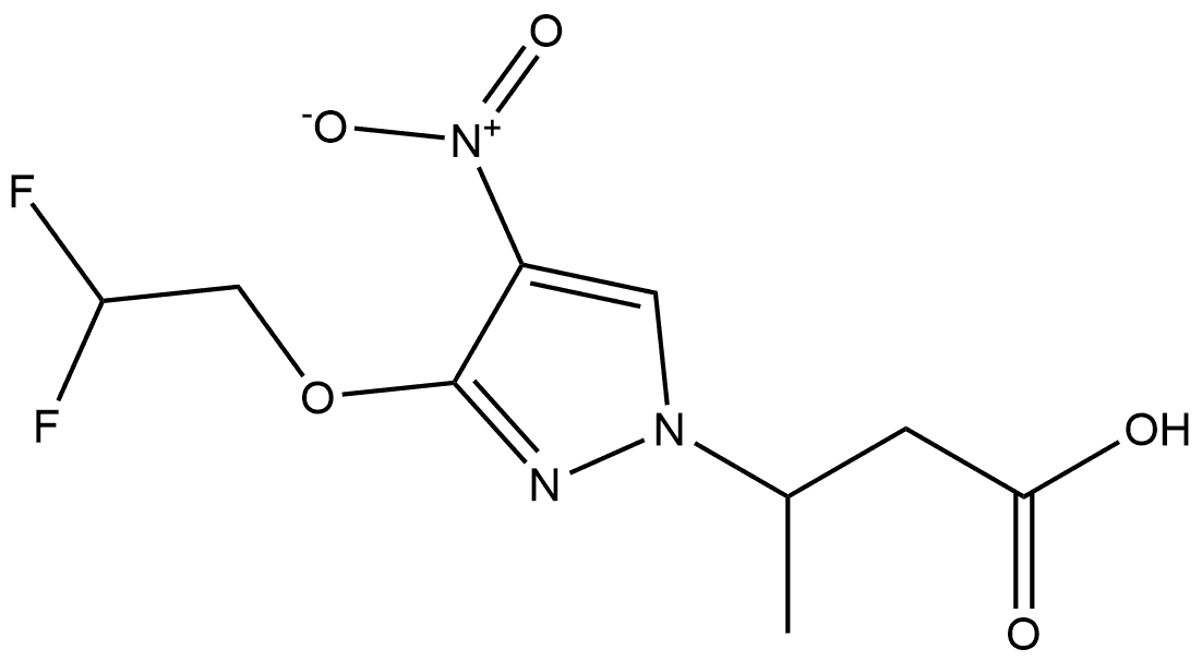 3-[3-(2,2-difluoroethoxy)-4-nitro-1H-pyrazol-1-yl]butanoic acid Structure