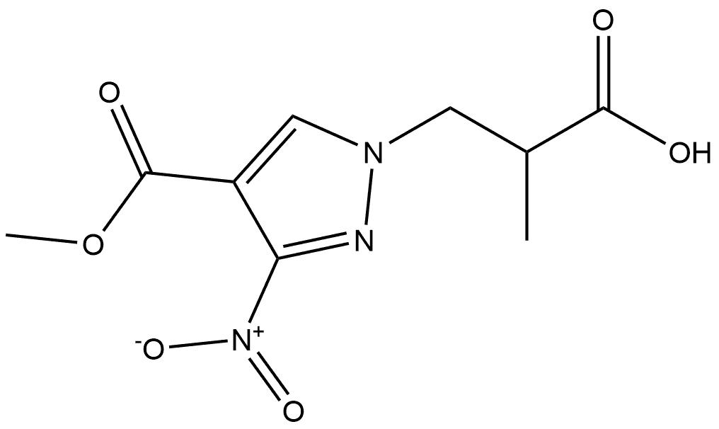 3-[4-(methoxycarbonyl)-3-nitro-1H-pyrazol-1-yl]-2-methylpropanoic acid Structure