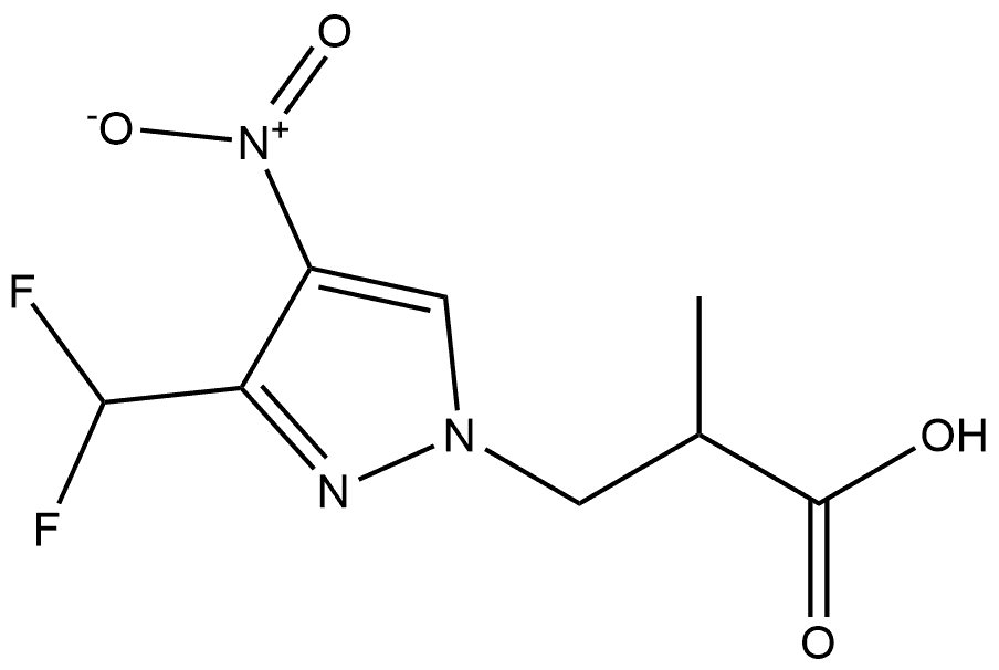 3-[3-(difluoromethyl)-4-nitro-1H-pyrazol-1-yl]-2-methylpropanoic acid Structure