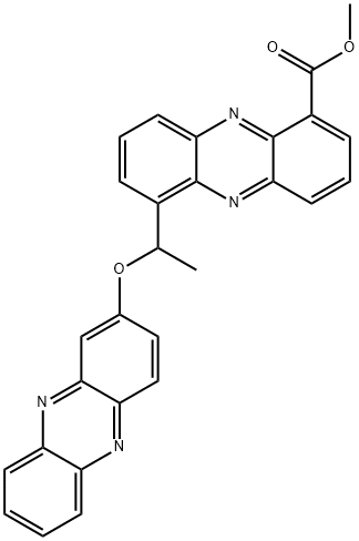 1-Phenazinecarboxylic acid, 6-[1-(2-phenazinyloxy)ethyl]-, methyl ester 구조식 이미지