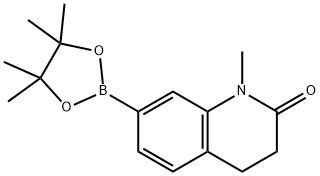 2(1H)-Quinolinone, 3,4-dihydro-1-methyl-7-(4,4,5,5-tetramethyl-1,3,2-dioxaborolan-2-yl)- 구조식 이미지