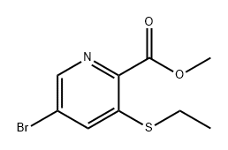 2-Pyridinecarboxylic acid, 5-bromo-3-(ethylthio)-, methyl ester Structure