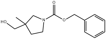 1-Pyrrolidinecarboxylic acid, 3-(hydroxymethyl)-3-methyl-, phenylmethyl ester Structure