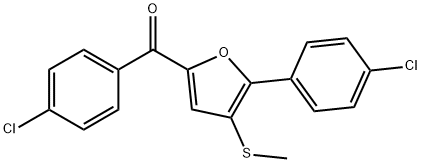 (4-chlorophenyl)(5-(4-chlorophenyl)-4-(methylthio)furan-2-yl)methanone Structure