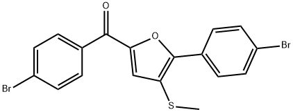 (4-bromophenyl)(5-(4-bromophenyl)-4-(methylthio)furan-2-yl)methanone Structure