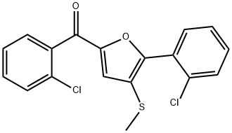 (2-chlorophenyl)(5-(2-chlorophenyl)-4-(methylthio)furan-2-yl)methanone Structure