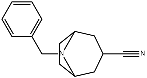 8-Azabicyclo[3.2.1]octane-3-carbonitrile, 8-(phenylmethyl)- Structure