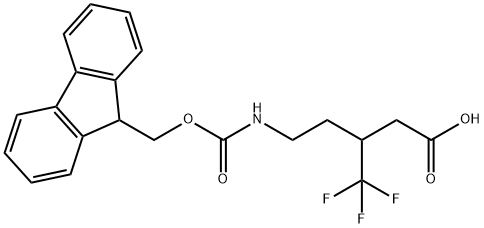 5-({[(9H-fluoren-9-yl)methoxy]carbonyl}amino)-3-(trifluoromethyl)pentanoic acid Structure