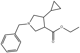 3-Pyrrolidinecarboxylic acid, 4-cyclopropyl-1-(phenylmethyl)-, ethyl ester Structure