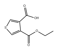 3,4-Thiophenedicarboxylic acid, 3-ethyl ester 구조식 이미지