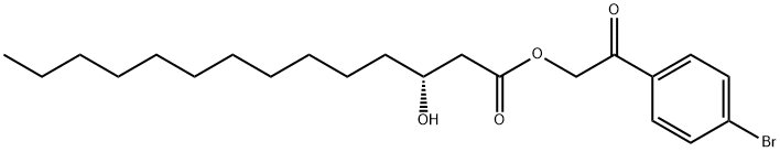 Tetradecanoic acid, 3-hydroxy-, 2-(4-bromophenyl)-2-oxoethyl ester, (3R)- 구조식 이미지