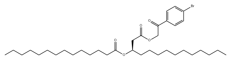 Tetradecanoic acid, 3-[(1-oxotetradecyl)oxy]-, 2-(4-bromophenyl)-2-oxoethyl ester, (3R)- Structure