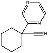 Cyclohexanecarbonitrile, 1-(2-pyrazinyl)- Structure