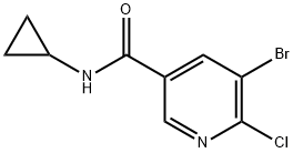5-Bromo-6-chloro-N-cyclopropylpyridine-3-carboxamide Structure