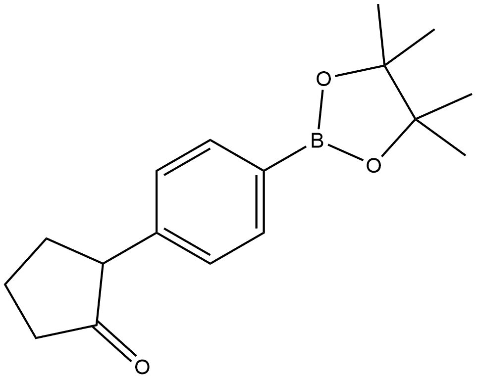 2-[4-(4,4,5,5-Tetramethyl-1,3,2-dioxaborolan-2-yl)phenyl]cyclopentanone Structure