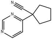 Cyclopentanecarbonitrile, 1-(4-pyrimidinyl)- Structure