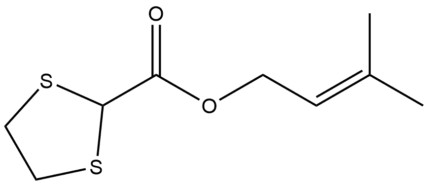 3-Methylbut-2-en-1-yl 1,3-dithiolane-2-carboxylate Structure