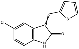 2H-Indol-2-one, 5-chloro-1,3-dihydro-3-(2-thienylmethylene)- Structure