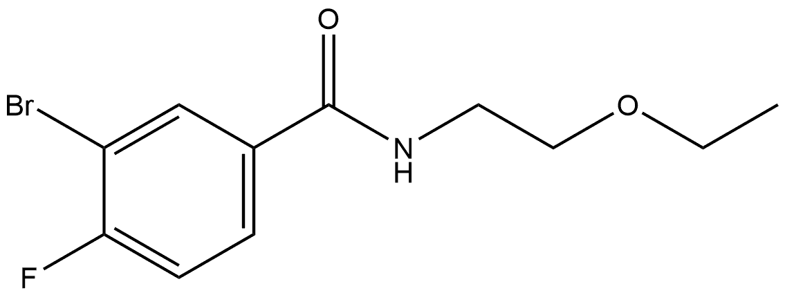 3-Bromo-N-(2-ethoxyethyl)-4-fluorobenzamide Structure