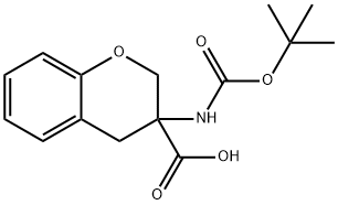 3-{[(tert-butoxy)carbonyl]amino}-3,4-dihydro-2H-1-benzopyran-3-carboxylic acid 구조식 이미지