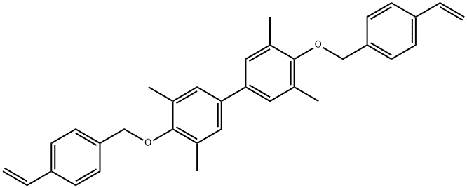 1,1'-Biphenyl, 4,4'-bis[(4-ethenylphenyl)methoxy]-3,3',5,5'-tetramethyl- Structure