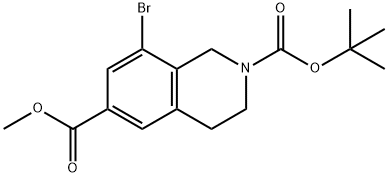 2,6(1H)-Isoquinolinedicarboxylic acid, 8-bromo-3,4-dihydro-, 2-(1,1-dimethylethyl) 6-methyl ester 구조식 이미지