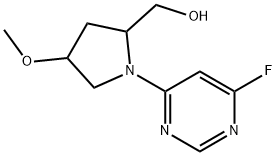 [1-(6-fluoropyrimidin-4-yl)-4-methoxypyrrolidin-2-yl]methanol, Mixture of diastereomers 구조식 이미지