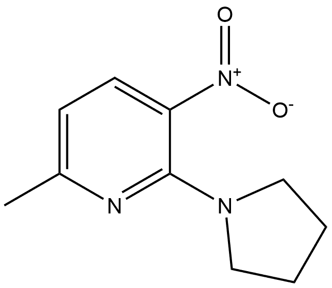 6-methyl-3-nitro-2-(pyrrolidin-1-yl)pyridine Structure