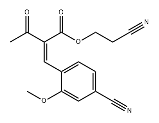 Butanoic acid, 2-[(4-cyano-2-methoxyphenyl)methylene]-3-oxo-, 2-cyanoethyl ester, (2Z)- 구조식 이미지