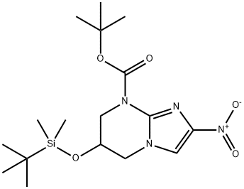 tert-Butyl 6-((tert-butyldimethylsilyl)oxy)-2-nitro-6,7-dihydroimidazo[1,2-a]pyrimidine-8(5H)-carboxylate Structure