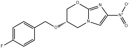 5H-Imidazo[2,1-b][1,3]oxazine, 6-[(4-fluorophenyl)methoxy]-6,7-dihydro-2-nitro-, (6S)- Structure