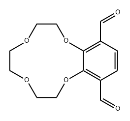 1,4,7,10-Benzotetraoxacyclododecin-11,14-dicarboxaldehyde, 2,3,5,6,8,9-hexahydro- Structure