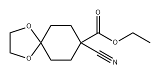 1,4-Dioxaspiro[4.5]decane-8-carboxylic acid, 8-cyano-, ethyl ester Structure