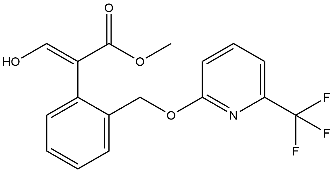 Benzeneacetic acid, α-(hydroxymethylene)-2-[[[6-(trifluoromethyl)-2-pyridinyl]oxy]methyl]-, methyl ester, (αE)- Structure